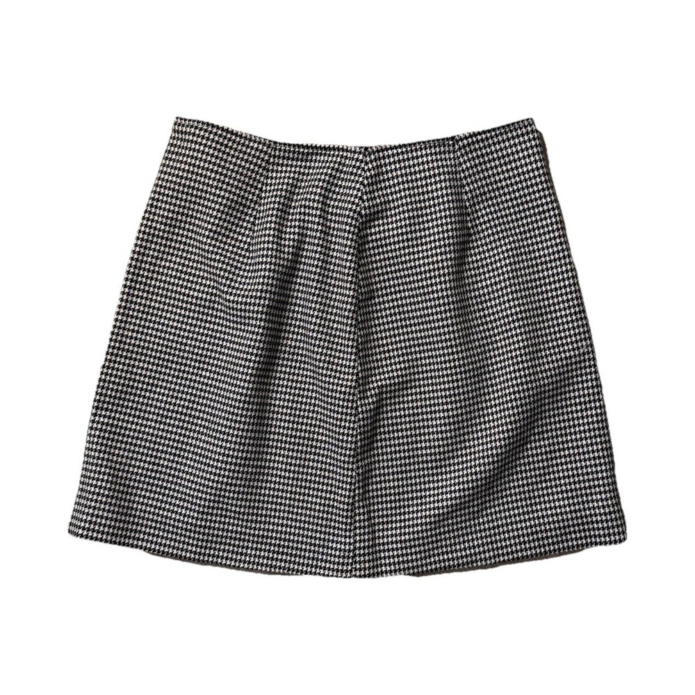 The Limited America Houndstooth Wool Mini Skirt Black White Size 4 Made in Italy
